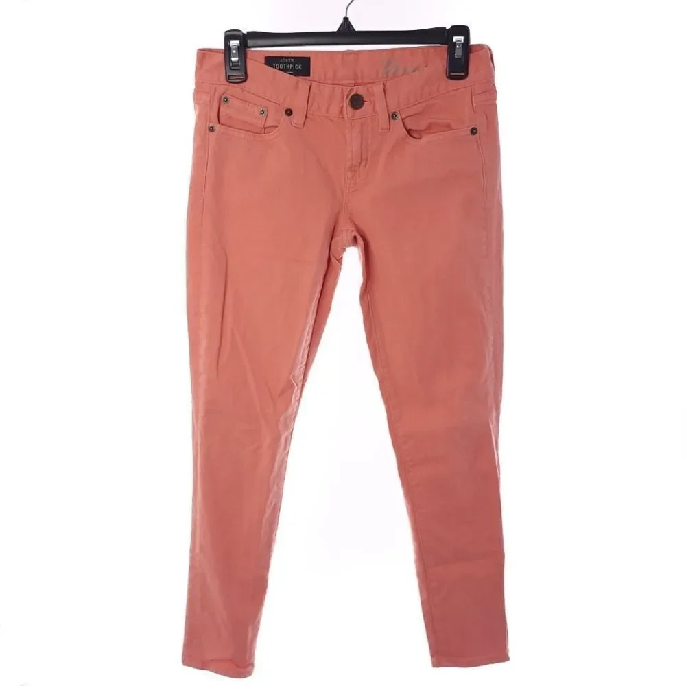 J.Crew Toothpick Solid Orange Womens Size 25 Ankle Jeans